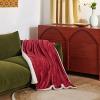 imageBedsure GentleSoft Sherpa Fleece Blankets Queen Size for Bed  Thick and Warm Soft Fuzzy Plush Queen Blanket for Winter Navy 90x90 Inches07  Red