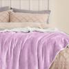 imageBedsure GentleSoft Sherpa Fleece Blankets Queen Size for Bed  Thick and Warm Soft Fuzzy Plush Queen Blanket for Winter Navy 90x90 Inches08  Lilac