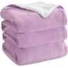 imageBedsure GentleSoft Sherpa Fleece Blankets Queen Size for Bed  Thick and Warm Soft Fuzzy Plush Queen Blanket for Winter Navy 90x90 Inches08  Lilac