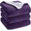 imageBedsure GentleSoft Sherpa Fleece Blankets Queen Size for Bed  Thick and Warm Soft Fuzzy Plush Queen Blanket for Winter Navy 90x90 Inches08  Purple