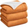 imageBedsure GentleSoft Sherpa Fleece Blankets Queen Size for Bed  Thick and Warm Soft Fuzzy Plush Queen Blanket for Winter Navy 90x90 Inches09  Orange