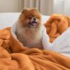 imageBedsure GentleSoft Sherpa Fleece Blankets Queen Size for Bed  Thick and Warm Soft Fuzzy Plush Queen Blanket for Winter Navy 90x90 Inches09  Orange