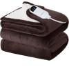 imageBedsure Heated Blanket Throw Blanket  Fast Heating Electric Blanket GentleSoft Flannel Heated Throw with 4 Time Settings 6 Heating Settings Warm Gifts for Grandma 50x60 inches Grey10  Brown