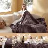 imageBedsure Heated Blanket Throw Blanket  Fast Heating Electric Blanket GentleSoft Flannel Heated Throw with 4 Time Settings 6 Heating Settings Warm Gifts for Grandma 50x60 inches Grey10  Brown