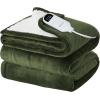 imageBedsure Heated Blanket Throw Blanket  Fast Heating Electric Blanket GentleSoft Flannel Heated Throw with 4 Time Settings 6 Heating Settings Warm Gifts for Grandma 50x60 inches Grey03  Olive Green