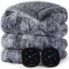 imageBedsure Heated Blanket Throw Blanket  Fast Heating Electric Blanket GentleSoft Flannel Heated Throw with 4 Time Settings 6 Heating Settings Warm Gifts for Grandma 50x60 inches Grey24  Grey