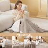 imageBedsure Heated Blanket Throw Blanket  Fast Heating Electric Blanket GentleSoft Flannel Heated Throw with 4 Time Settings 6 Heating Settings Warm Gifts for Grandma 50x60 inches Grey04  Taupe