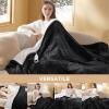 imageBedsure Heated Blanket Throw Blanket  Fast Heating Electric Blanket GentleSoft Flannel Heated Throw with 4 Time Settings 6 Heating Settings Warm Gifts for Grandma 50x60 inches Grey06  Black