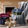 imageBedsure Heated Blanket Throw Blanket  Fast Heating Electric Blanket GentleSoft Flannel Heated Throw with 4 Time Settings 6 Heating Settings Warm Gifts for Grandma 50x60 inches Grey11  Lvory