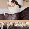 imageBedsure Heated Blanket Throw Blanket  Fast Heating Electric Blanket GentleSoft Flannel Heated Throw with 4 Time Settings 6 Heating Settings Warm Gifts for Grandma 50x60 inches Grey10  Brown