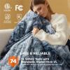 imageBedsure Heated Blanket Throw Blanket  Fast Heating Electric Blanket GentleSoft Flannel Heated Throw with 4 Time Settings 6 Heating Settings Warm Gifts for Grandma 50x60 inches Grey28  Navy