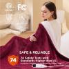 imageBedsure Heated Blanket Throw Blanket  Fast Heating Electric Blanket GentleSoft Flannel Heated Throw with 4 Time Settings 6 Heating Settings Warm Gifts for Grandma 50x60 inches Grey07  Burgundy
