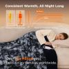 imageBedsure Heated Blanket Throw Blanket  Fast Heating Electric Blanket GentleSoft Flannel Heated Throw with 4 Time Settings 6 Heating Settings Warm Gifts for Grandma 50x60 inches Grey25  Black