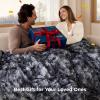 imageBedsure Heated Blanket Throw Blanket  Fast Heating Electric Blanket GentleSoft Flannel Heated Throw with 4 Time Settings 6 Heating Settings Warm Gifts for Grandma 50x60 inches Grey25  Black