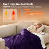 imageBedsure Heated Blanket Throw Blanket  Fast Heating Electric Blanket GentleSoft Flannel Heated Throw with 4 Time Settings 6 Heating Settings Warm Gifts for Grandma 50x60 inches Grey13  Purple