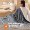 imageBedsure Heated Blanket Throw Blanket  Fast Heating Electric Blanket GentleSoft Flannel Heated Throw with 4 Time Settings 6 Heating Settings Warm Gifts for Grandma 50x60 inches Grey01  Grey