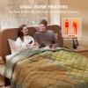 imageBedsure Heated Blanket Throw Blanket  Fast Heating Electric Blanket GentleSoft Flannel Heated Throw with 4 Time Settings 6 Heating Settings Warm Gifts for Grandma 50x60 inches Grey19  Olive Green