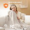 imageBedsure Heated Blanket Throw Blanket  Fast Heating Electric Blanket GentleSoft Flannel Heated Throw with 4 Time Settings 6 Heating Settings Warm Gifts for Grandma 50x60 inches Grey02  Cream