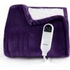 imageBedsure Heated Blanket Throw Blanket  Fast Heating Electric Blanket GentleSoft Flannel Heated Throw with 4 Time Settings 6 Heating Settings Warm Gifts for Grandma 50x60 inches Grey13  Purple