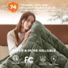imageBedsure Heated Blanket Throw Blanket  Fast Heating Electric Blanket GentleSoft Flannel Heated Throw with 4 Time Settings 6 Heating Settings Warm Gifts for Grandma 50x60 inches Grey19  Olive Green