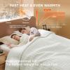 imageBedsure Heated Blanket Throw Blanket  Fast Heating Electric Blanket GentleSoft Flannel Heated Throw with 4 Time Settings 6 Heating Settings Warm Gifts for Grandma 50x60 inches Grey20  Ivory