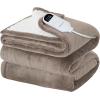 imageBedsure Heated Blanket Throw Blanket  Fast Heating Electric Blanket GentleSoft Flannel Heated Throw with 4 Time Settings 6 Heating Settings Warm Gifts for Grandma 50x60 inches Grey04  Taupe