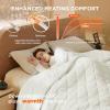 imageBedsure Heated Blanket Throw Blanket  Fast Heating Electric Blanket GentleSoft Flannel Heated Throw with 4 Time Settings 6 Heating Settings Warm Gifts for Grandma 50x60 inches Grey16  Ivory