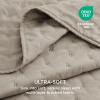 imageBedsure King Quilt Set  Ultra Soft Quilt Bedding Set for Green Bedroom Decor Lightweight AllSeason King Size Comforter with 2 Pillow Shams Dark Green Summer Bedspread Coverlet 106x96 Inch14  Taupe  Clover
