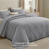 imageBedsure King Quilt Set  Ultra Soft Quilt Bedding Set for Green Bedroom Decor Lightweight AllSeason King Size Comforter with 2 Pillow Shams Dark Green Summer Bedspread Coverlet 106x96 Inch09  Grey  Clover