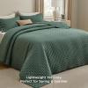 imageBedsure King Quilt Set  Ultra Soft Quilt Bedding Set for Green Bedroom Decor Lightweight AllSeason King Size Comforter with 2 Pillow Shams Dark Green Summer Bedspread Coverlet 106x96 Inch16  Dark Green  Clover