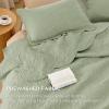 imageBedsure King Quilt Set  Ultra Soft Quilt Bedding Set for Green Bedroom Decor Lightweight AllSeason King Size Comforter with 2 Pillow Shams Dark Green Summer Bedspread Coverlet 106x96 Inch22  Desert Sage  Leaf
