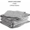 imageBedsure King Quilt Set  Ultra Soft Quilt Bedding Set for Green Bedroom Decor Lightweight AllSeason King Size Comforter with 2 Pillow Shams Dark Green Summer Bedspread Coverlet 106x96 Inch25  Grey  Leaf
