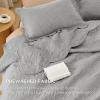 imageBedsure King Quilt Set  Ultra Soft Quilt Bedding Set for Green Bedroom Decor Lightweight AllSeason King Size Comforter with 2 Pillow Shams Dark Green Summer Bedspread Coverlet 106x96 Inch25  Grey  Leaf