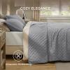 imageBedsure King Quilt Set  Ultra Soft Quilt Bedding Set for Green Bedroom Decor Lightweight AllSeason King Size Comforter with 2 Pillow Shams Dark Green Summer Bedspread Coverlet 106x96 Inch09  Grey  Clover