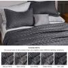imageBedsure King Quilt Set  Ultra Soft Quilt Bedding Set for Green Bedroom Decor Lightweight AllSeason King Size Comforter with 2 Pillow Shams Dark Green Summer Bedspread Coverlet 106x96 Inch10  Charcoal  Clover