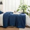imageBedsure King Quilt Set  Ultra Soft Quilt Bedding Set for Green Bedroom Decor Lightweight AllSeason King Size Comforter with 2 Pillow Shams Dark Green Summer Bedspread Coverlet 106x96 Inch27  Navy  Geometric