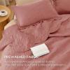 imageBedsure King Quilt Set  Ultra Soft Quilt Bedding Set for Green Bedroom Decor Lightweight AllSeason King Size Comforter with 2 Pillow Shams Dark Green Summer Bedspread Coverlet 106x96 Inch23  Grayish Pink  Leaf