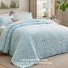 imageBedsure King Quilt Set  Ultra Soft Quilt Bedding Set for Green Bedroom Decor Lightweight AllSeason King Size Comforter with 2 Pillow Shams Dark Green Summer Bedspread Coverlet 106x96 Inch02  Sky Blue  Clover