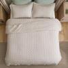 imageBedsure King Quilt Set  Ultra Soft Quilt Bedding Set for Green Bedroom Decor Lightweight AllSeason King Size Comforter with 2 Pillow Shams Dark Green Summer Bedspread Coverlet 106x96 Inch08  Natural  Clover