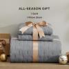 imageBedsure King Quilt Set  Ultra Soft Quilt Bedding Set for Green Bedroom Decor Lightweight AllSeason King Size Comforter with 2 Pillow Shams Dark Green Summer Bedspread Coverlet 106x96 Inch09  Grey  Clover