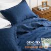 imageBedsure King Quilt Set  Ultra Soft Quilt Bedding Set for Green Bedroom Decor Lightweight AllSeason King Size Comforter with 2 Pillow Shams Dark Green Summer Bedspread Coverlet 106x96 Inch27  Navy  Geometric