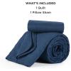 imageBedsure King Quilt Set  Ultra Soft Quilt Bedding Set for Green Bedroom Decor Lightweight AllSeason King Size Comforter with 2 Pillow Shams Dark Green Summer Bedspread Coverlet 106x96 Inch27  Navy  Geometric