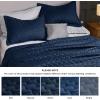 imageBedsure King Quilt Set  Ultra Soft Quilt Bedding Set for Green Bedroom Decor Lightweight AllSeason King Size Comforter with 2 Pillow Shams Dark Green Summer Bedspread Coverlet 106x96 Inch17  Navy  Clover