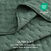 imageBedsure King Quilt Set  Ultra Soft Quilt Bedding Set for Green Bedroom Decor Lightweight AllSeason King Size Comforter with 2 Pillow Shams Dark Green Summer Bedspread Coverlet 106x96 Inch16  Dark Green  Clover