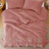 imageBedsure King Quilt Set  Ultra Soft Quilt Bedding Set for Green Bedroom Decor Lightweight AllSeason King Size Comforter with 2 Pillow Shams Dark Green Summer Bedspread Coverlet 106x96 Inch23  Grayish Pink  Leaf