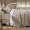 imageBedsure King Quilt Set  Ultra Soft Quilt Bedding Set for Green Bedroom Decor Lightweight AllSeason King Size Comforter with 2 Pillow Shams Dark Green Summer Bedspread Coverlet 106x96 Inch14  Taupe  Clover