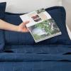 imageBedsure King Quilt Set  Ultra Soft Quilt Bedding Set for Green Bedroom Decor Lightweight AllSeason King Size Comforter with 2 Pillow Shams Dark Green Summer Bedspread Coverlet 106x96 Inch27  Navy  Geometric