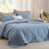 imageBedsure King Quilt Set  Ultra Soft Quilt Bedding Set for Green Bedroom Decor Lightweight AllSeason King Size Comforter with 2 Pillow Shams Dark Green Summer Bedspread Coverlet 106x96 Inch21  Mountain Spring  Leaf