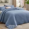 imageBedsure King Quilt Set  Ultra Soft Quilt Bedding Set for Green Bedroom Decor Lightweight AllSeason King Size Comforter with 2 Pillow Shams Dark Green Summer Bedspread Coverlet 106x96 Inch03  Mineral Blue  Clover