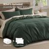 imageBedsure Luxury Waffle Duvet Cover Queen Size  Textured Duvet Cover Set Soft Breathable Bedding Set 90quotx90quot with 2 Pillow Shams for All Season Linen Comforter Not Included02  Forest Green No Comforter